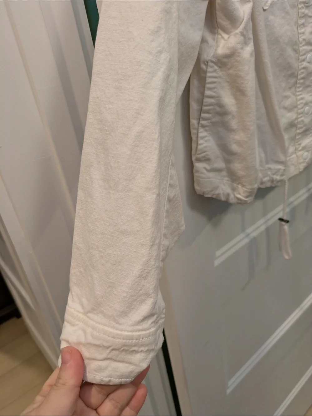 Lane Bryant Cream Utility Drawstring Jacket